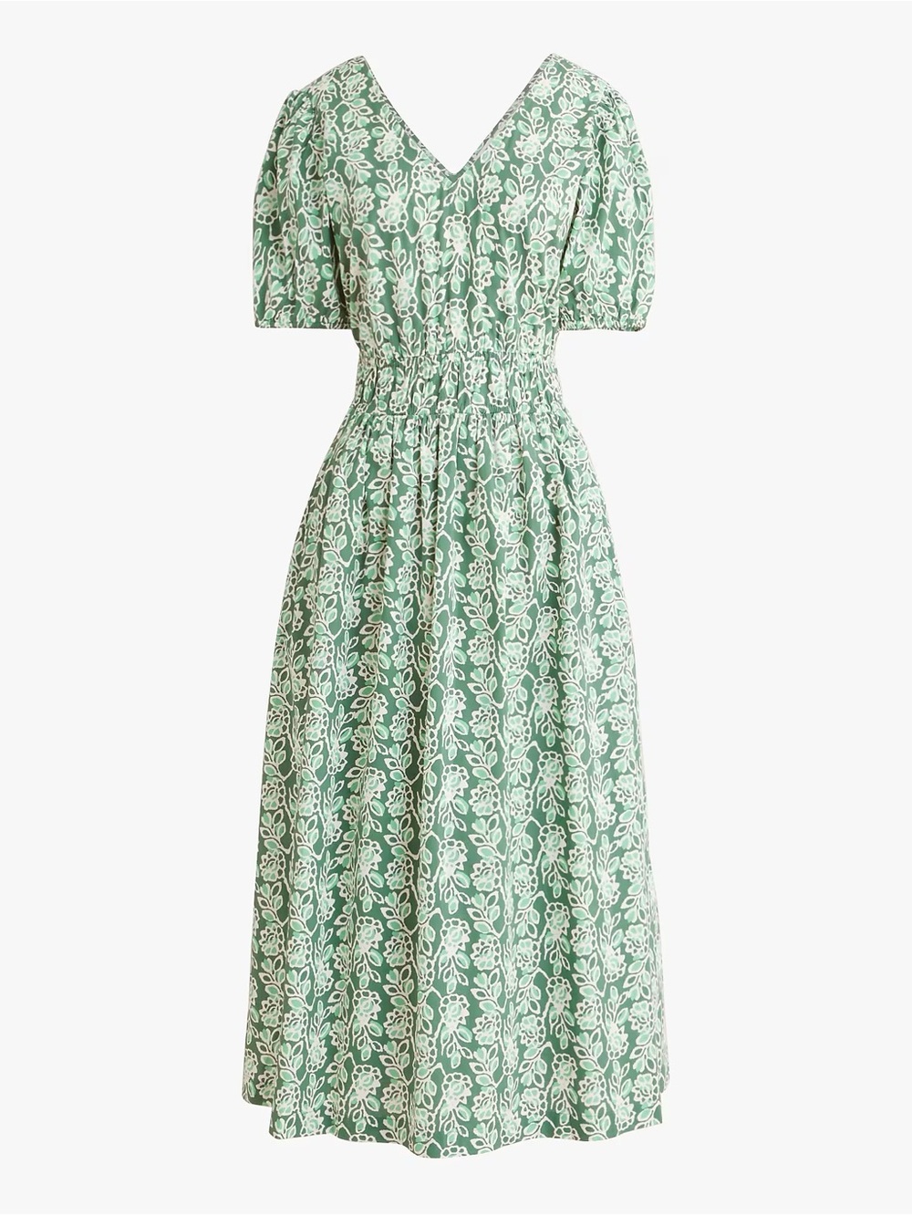Jcrew Smocked-waist poplin midi dress - Size 4 - NWT